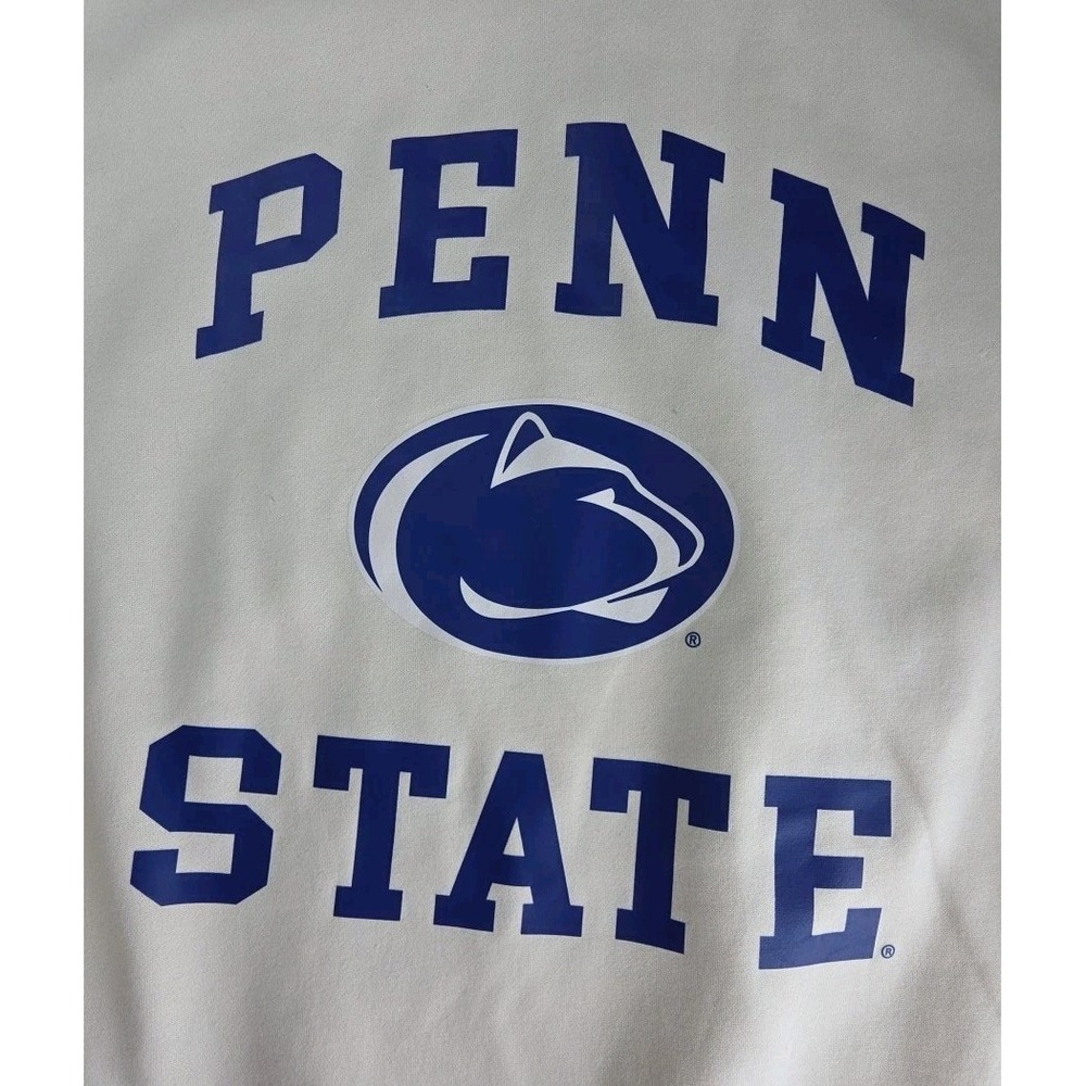 Penn State Gameday Couture White/gray Blue Mock Neck Logo Sweatshirt Large Men
